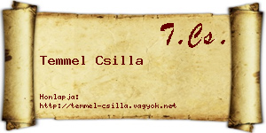 Temmel Csilla névjegykártya